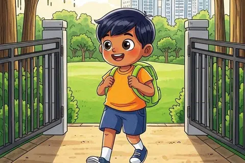 பூங்காவிற்கு விளையாடச் சென்றான் கண்ணன்.