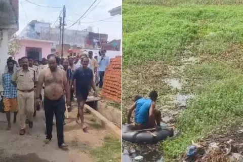 நீருக்கடியில் நீண்ட நேரம் பதுங்கியிருந்த திருடனைக் காவல்துறையினர் கைது செய்தனர்.
