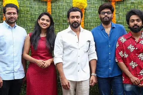 ‘சூர்யா 46’ படத்தின் படப்பூஜையின்போது எடுக்கப்பட்ட படம்.