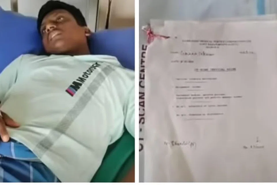 விதிகளை மீறி இயங்கும் கல் குவாரி குறித்துப் புகாரளித்த சமூக ஆர்வலர் ஞானசேகரன் (இடம்) கடுமையாகத் தாக்கப்பட்டதால் அரசு மருத்துவமனையில் சேர்க்கப்பட்டுள்ளார்.