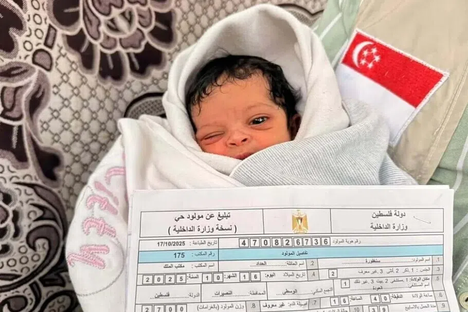 ‘சிங்கப்பூர்’ எனப் பெயரிடப்பட்ட பாலஸ்தீனக் குழந்தை