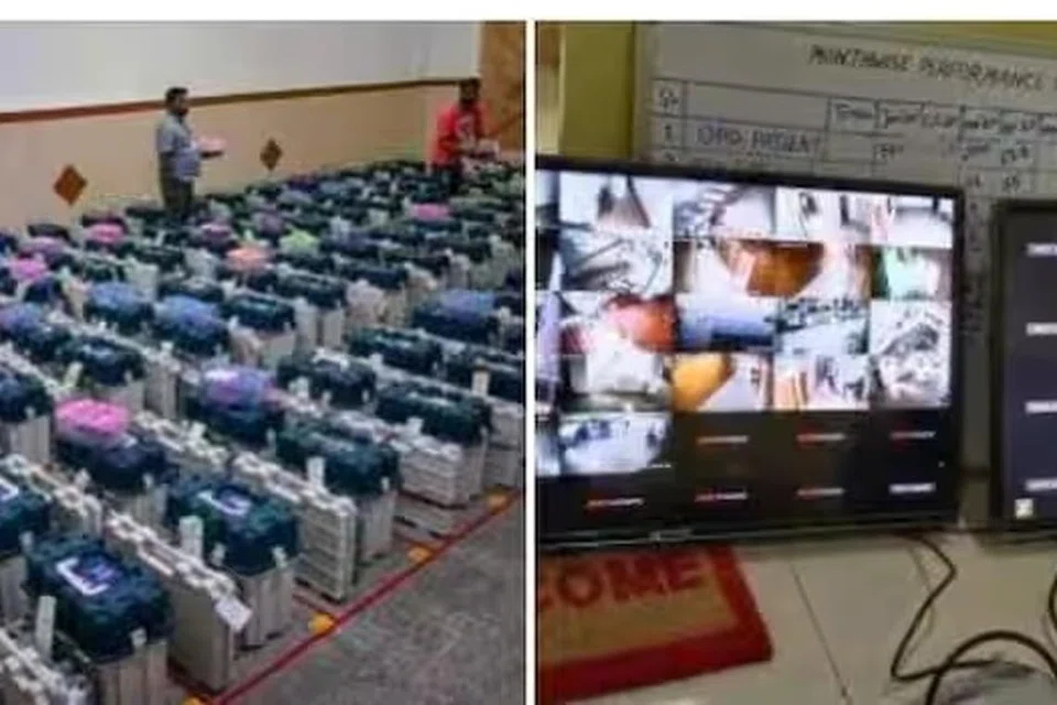 வாக்குப்பதிவு இயந்திரங்கள் வைக்கப்பட்டுள்ள அறை. 