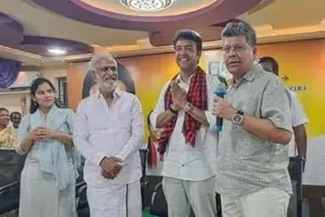 பிரசாரக் கூட்டத்தில் பேசிய சபரீசன்.