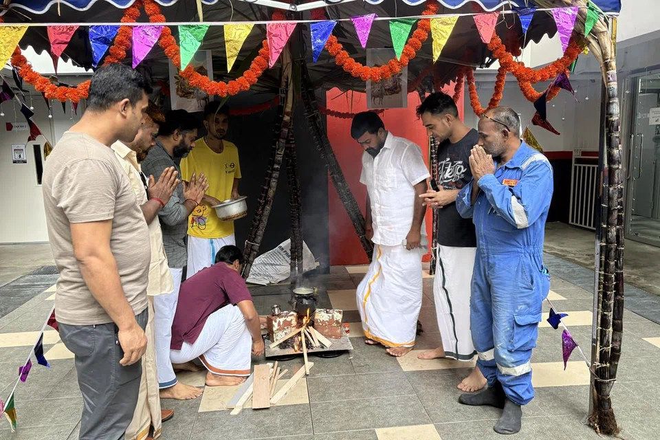 தைத்திருநாளான பொங்கலை முன்னிட்டு வெஸ்ட்லைட் உட்லண்ட்ஸ் தங்குவிடுதியில் செவ்வாய்க்கிழமை (ஜனவரி 14) மாலை பொங்கல் கொண்டாட்டங்கள் நடைபெற்றன.