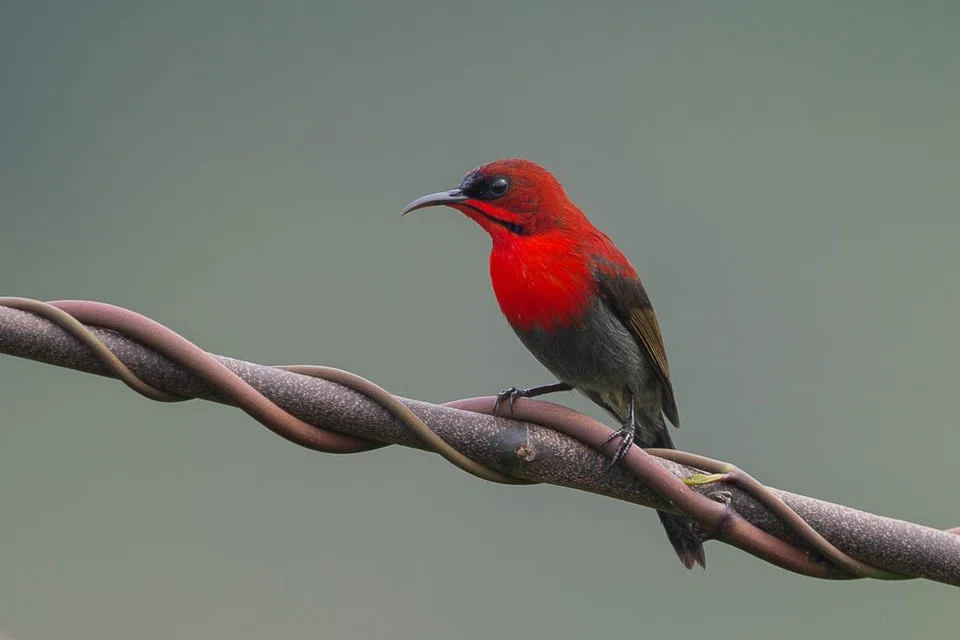  கருஞ்சிவப்பு சூரிய பறவை - ஜெலுடாங் டவர்