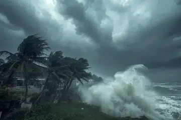 ஆந்திராவில் 110 கிலோமீட்டர் வேகத்தில் மோன்தா புயல் வீசியது.