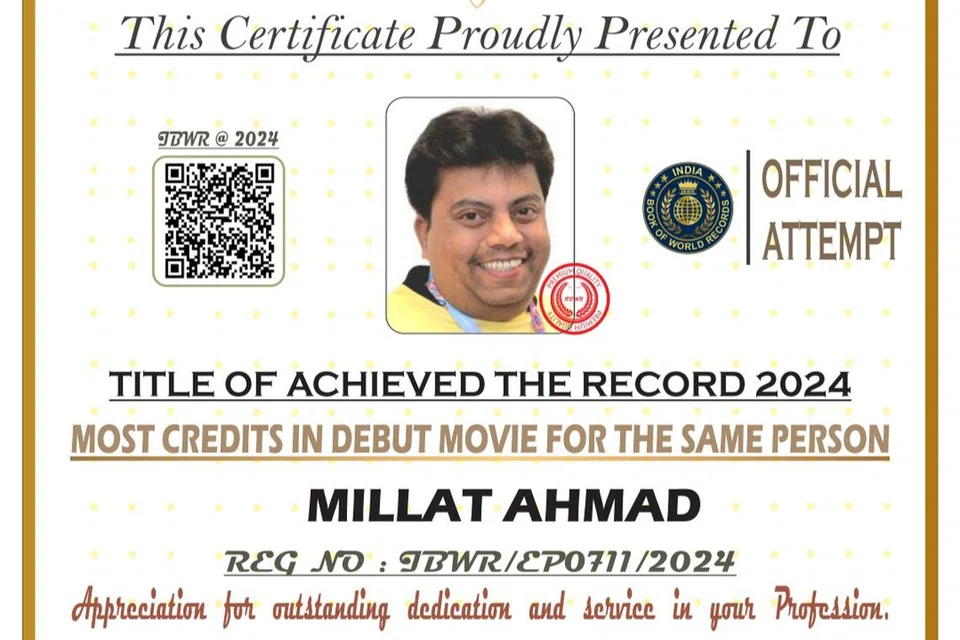 ஆந்தை’ என்ற தமிழ்ப் படத்தில் கதை, திரைக்கதை, வசனம் உள்ளிட்ட பத்துப் பணிகளைச் செய்து சாதனை படைத்துள்ளார் சிங்கப்பூர் எழுத்தாளர் மில்லத் அகமது.