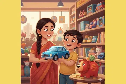 தேவை, விருப்பம், சேமிப்பு என்று கவினின் தாயார் சொல்லிக் கொடுத்தபடி கவின் திட்டமிட்டதால் அவனால் அவன் விரும்பிய கார் வாங்க முடிந்தது.