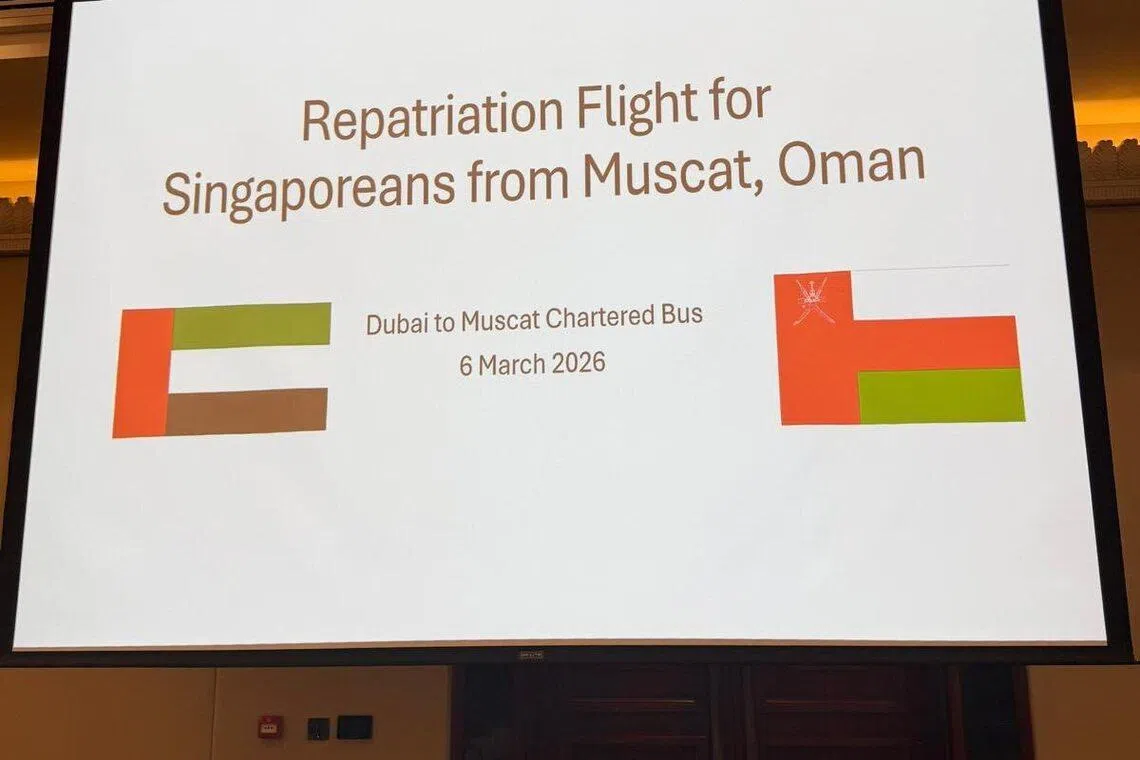 அபுதாபியிலும் துபாயிலும் உள்ள சிங்கப்பூரர்கள் ஓமானுக்கு அனுப்பப்பட்டுள்ளனர்