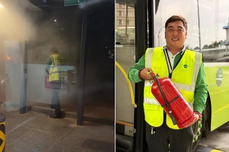 செடிகளில் மூண்ட தீயை அணைக்க உதவிய பேருந்து ஓட்டுநருக்கு விருதுகள்