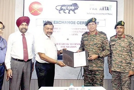 பாதுகாப்புத் தொழில்நுட்ப  மேம்பாடு: ஐஐடி அறக்கட்டளை-இந்திய ராணுவம் ஒப்பந்தம்