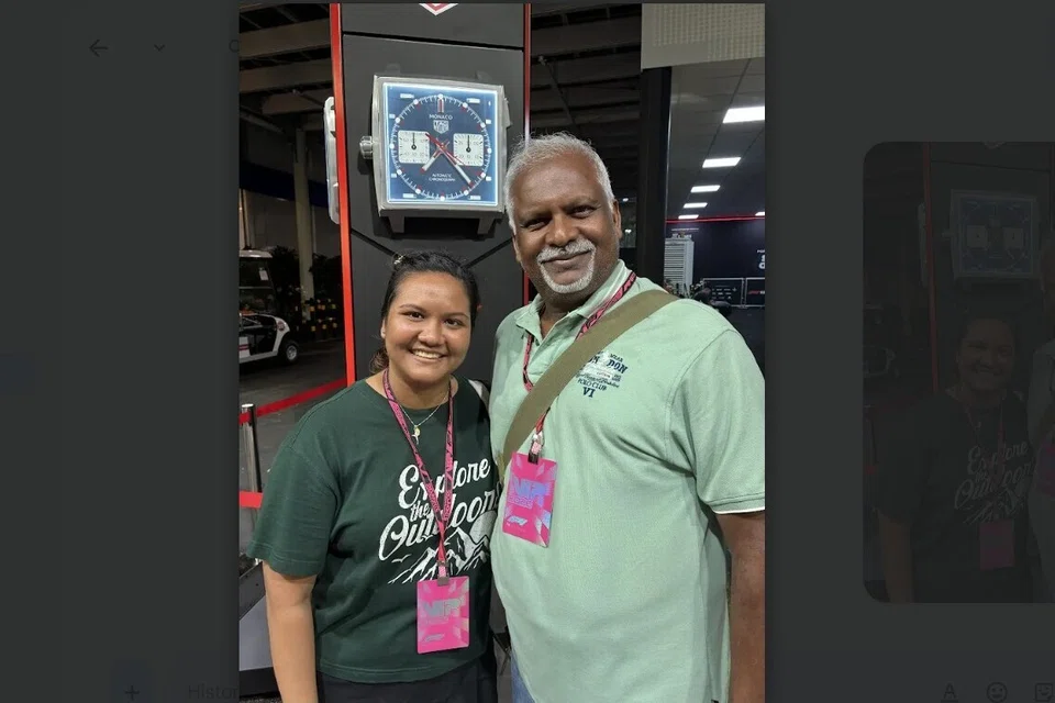 தந்தை நாதனுடன் எஃப் 1 பந்தயத்தைp பார்த்தது மறக்க முடியாத அனுபவம் என்றார் மகள் வேனியா.