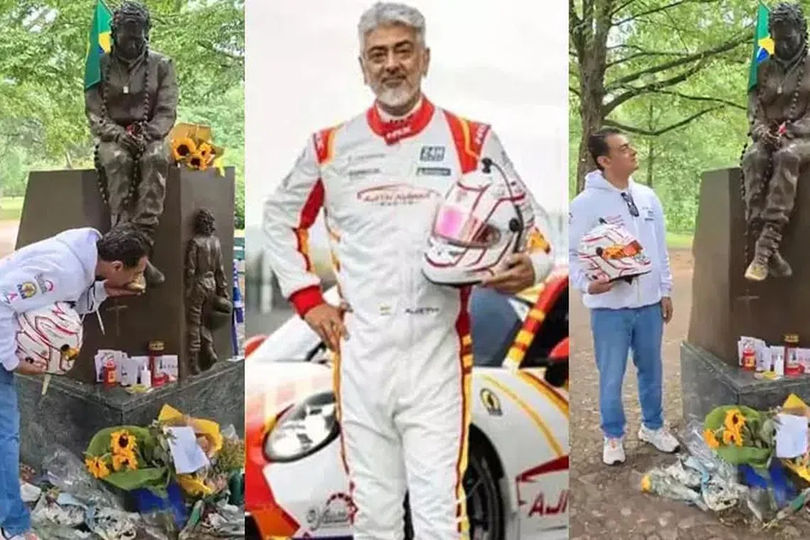 தனக்குப் பிடித்தவரின் காலைத் தொட்டு முத்தம் கொடுத்த அஜித்