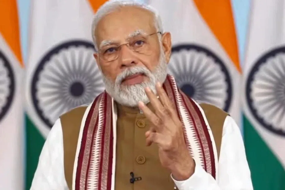 காணொளி வாயிலாக உரையாற்றிய திரு மோடி.