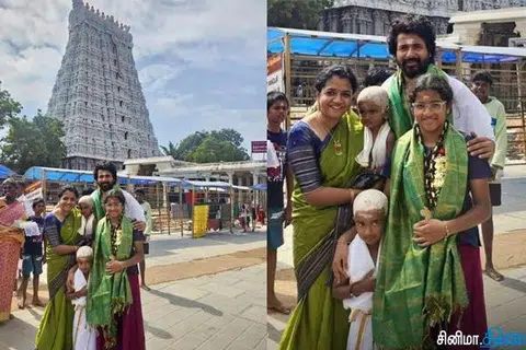 திருச்செந்தூர் முருகன் கோயிலில் குடும்பத்துடன் சிவகார்த்திகேயன்.