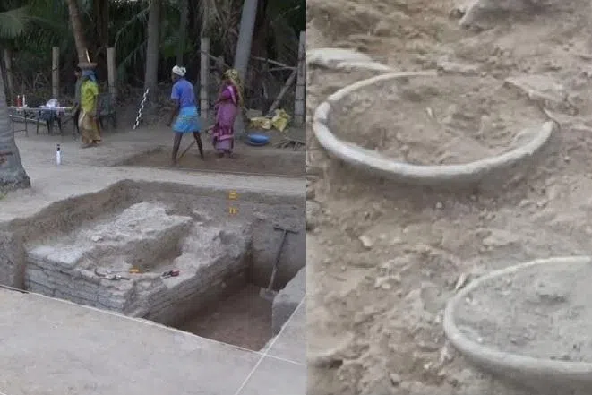 கீழடி 11ஆம் கட்ட அகழாய்வில் சாயக்கிண்ணங்கள் கண்டுபிடிப்பு