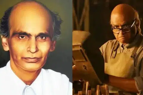(இடமிருந்து) மறைந்த திரு ஜி.டி. நாயுடு, மாதவன்.