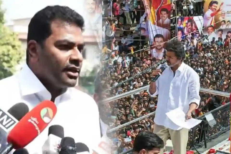தவெகவின் தேர்தல் பிரசார மேலாண்மைப் பொதுச் செயலாளர் ஆதவ் அர்ஜுனா. 