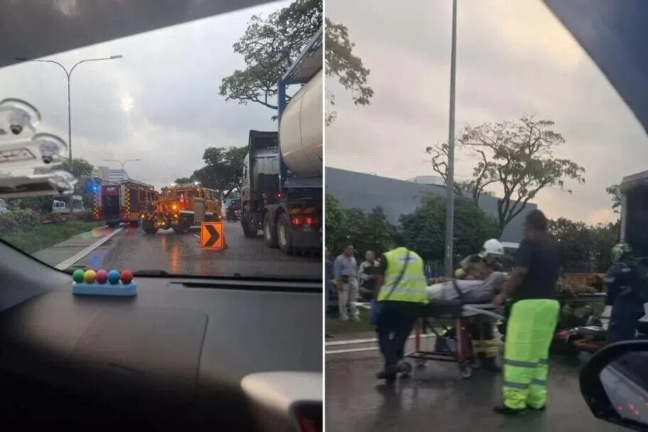 விரைவுச் சாலையில் விபத்து; லாரியில் சிக்கியிருந்தவர் மீட்கப்பட்டார்