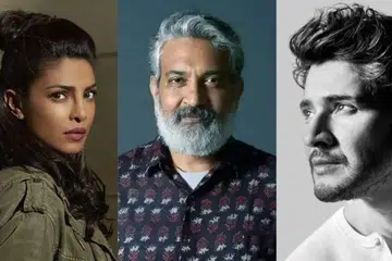 (இடமிருந்து) பிரியங்கா சோப்ரா, ராஜமௌலி, மகேஷ் பாபு.