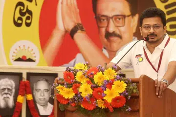 திமுக முன்னாள் எம்எல்ஏ கே.என்.சேகரன் இல்லத் திருமண விழாவில் உரையாற்றிய துணை முதல்வர் உதயநிதி ஸ்டாலின்.