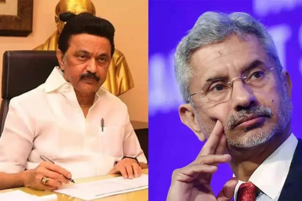தமிழக முதல்வர் மு.க. ஸ்டாலின் (இடது), இந்திய வெளியுறவு அமைச்சர் எஸ்.ஜெய்சங்கர்.