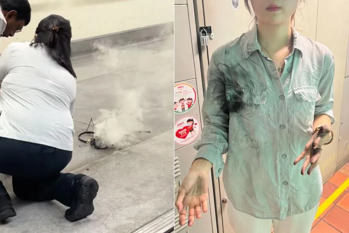 எம்ஆர்டியில் தீப்பிடித்துக்கொண்ட கையடக்க மின்னூட்டி