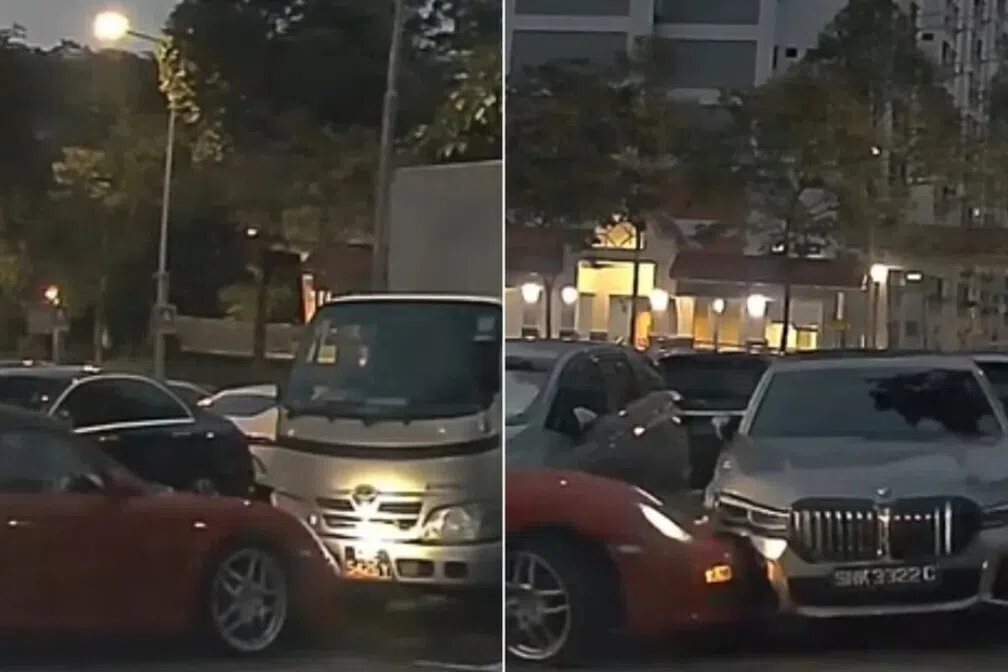 இரு காரையும் ஒரு லாரியையும் மோதிய வாகனம்: காவல்துறை விசாரணை