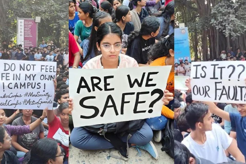 இந்தியாவின் உத்தரப் பிரதேச மாநிலத்திலுள்ள ஐஐடி பனாரஸ் இந்து பல்கலைக் கழகத்தில் கடந்த நவம்பர் 2ஆம் தேதி மாணவி ஒருவர் பாலியல் வன்கொடுமைக்கு உள்ளாக்கப்பட்டதைக் கண்டித்து போராட்டத்தில் ஈடுபட்ட மாணவர்கள்.