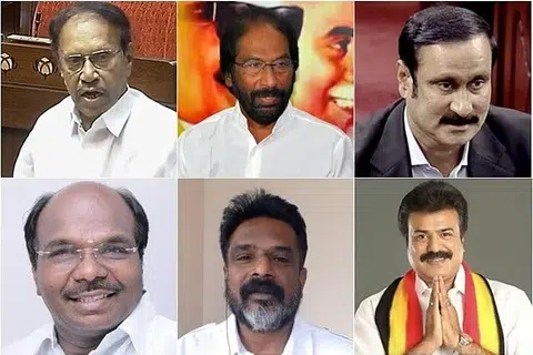 மாநிலங்களவை உறுப்பினர்களாக வெற்றிபெற்றுள்ள தம்பிதுரை, திருச்சி சிவா, அன்புமணி, கான்ஸ்டன்டைன் ரவீந்திரன், கிறிஸ்டோபர் திலக், எல்.கே.சுதீஷ்.