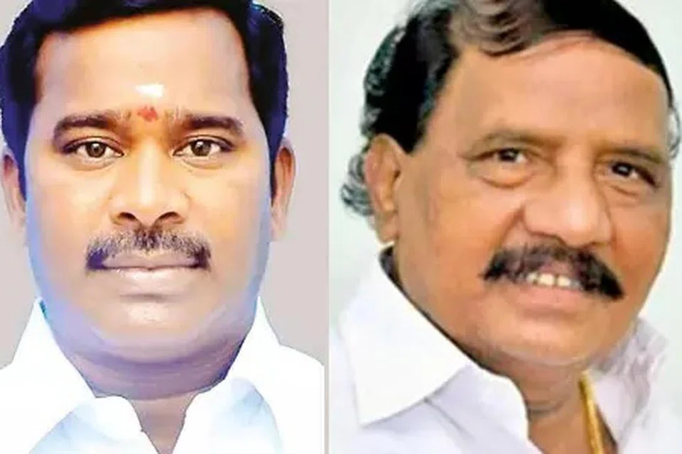 அதிமுக எம்எல்ஏக்கள் சக்கரபாணி (இடது), அர்ஜூனன்.
