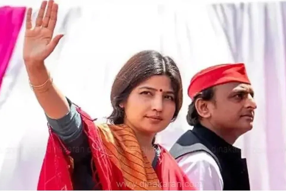 உ.பி.யின் மெயின்புரி மக்களவைத் தொகுதியில் போட்டியிடும் முன்னாள் முதல்வர் அகிலேஷ் யாதவின் மனைவி டிம்பிள் யாதவ். 