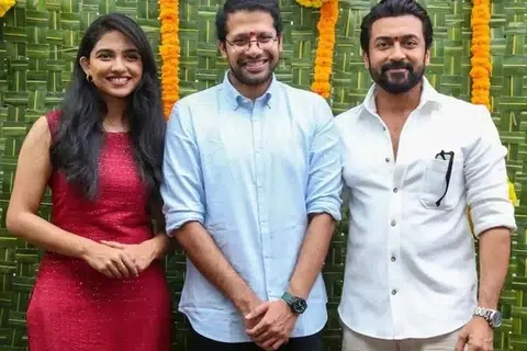 மமிதா பைஜு, வெங்கி அட்லூரி, சூர்யா.