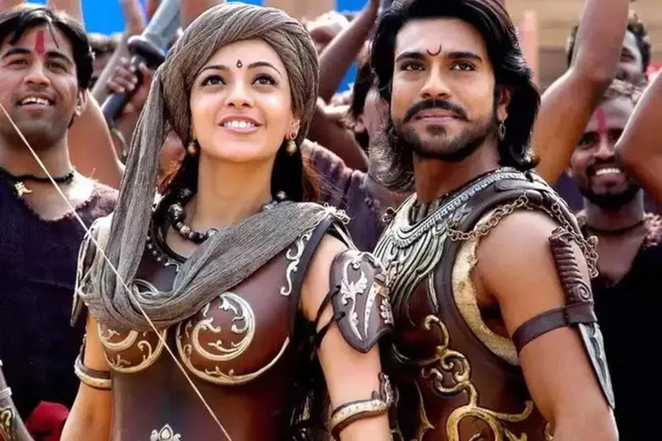 ‘மகதீரா’ படத்தில் ராம்சரண், காஜல் அகர்வால்.