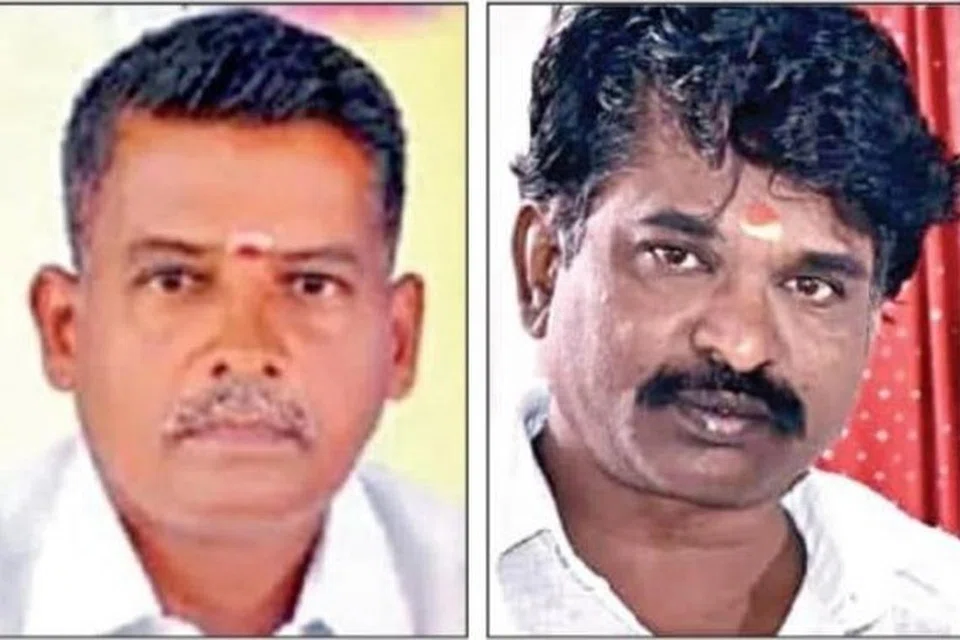 விபத்தில் கருப்பசாமி (இடது), அபிமன்னன் இருவரும் அந்த இடத்திலேயே உயிரிழந்தனர்.