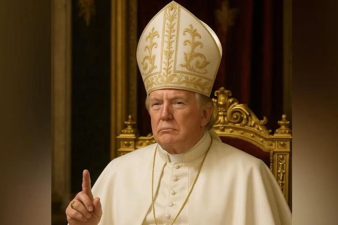 போப் ஆடையில் டிரம்ப்; படம் பதிவேற்றம்