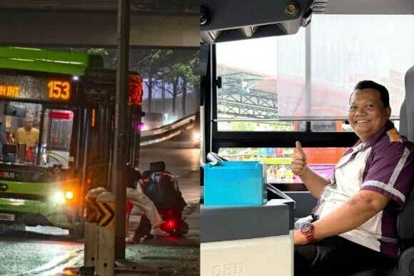 மழையில் சிக்கிய முதியவருக்கு உதவிய பேருந்து ஓட்டுநர்