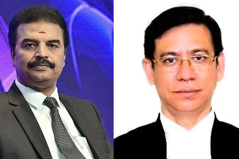 உச்ச நீதிமன்ற நீதிபதிகளாக நியமிக்கப்பட்ட  ஆர்.மகாதேவன் (இடது), என்.கோட்டீஸ்வர் சிங் (வலது).