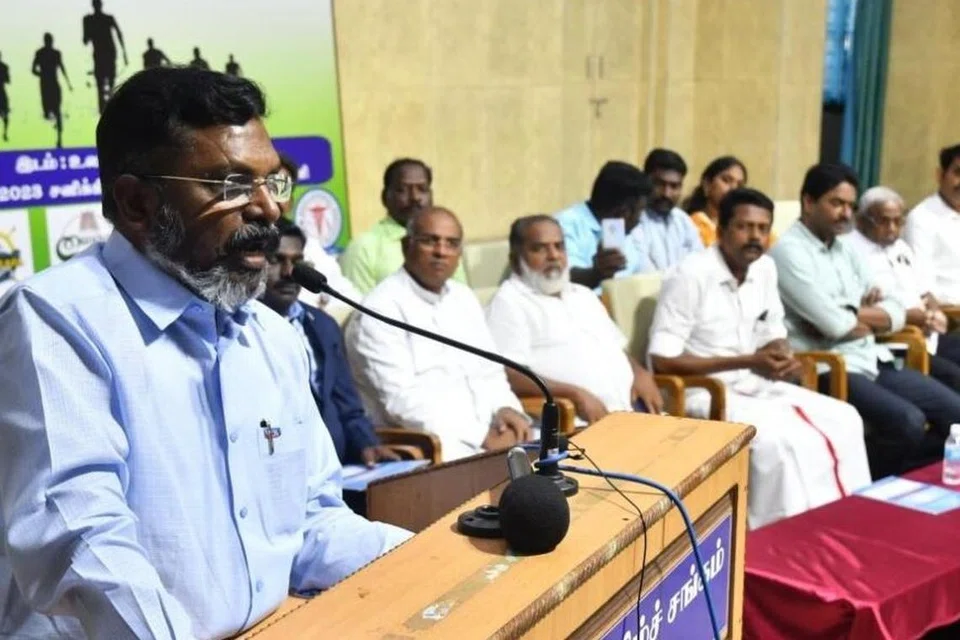 விடுதலைச் சிறுத்தைகள் கட்சியின் தலைவர் தொல் திருமாவளவன்.