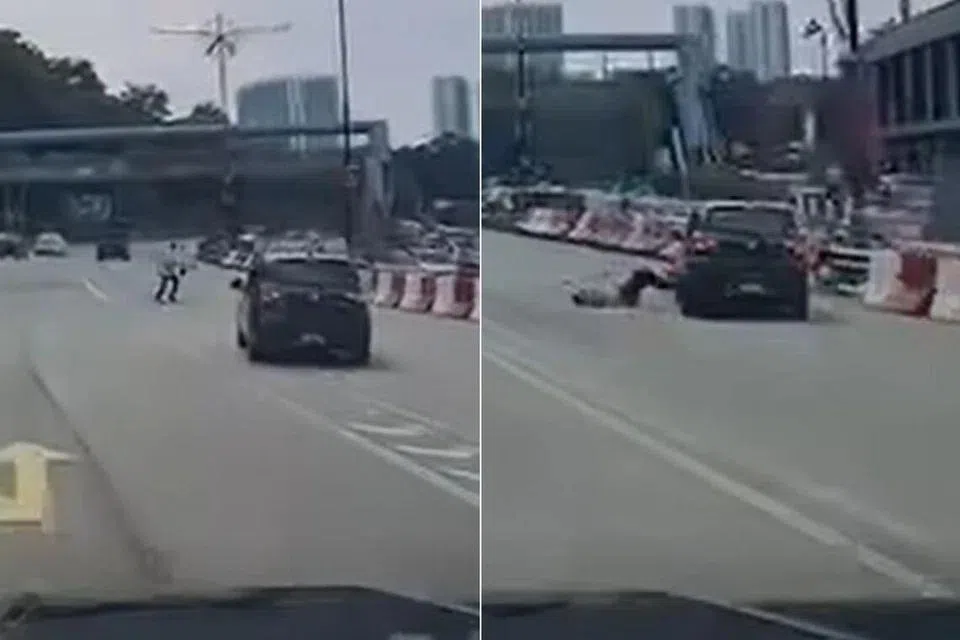 ஜோகூர் பாருவில் சாலை கடக்க முயன்ற சிங்கப்பூரை கார் மொதியது