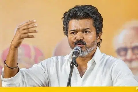 தமிழக வெற்றிக் கழகத் தலைவர் விஜய். 