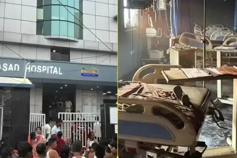 புகை சூழ்ந்த கட்டடத்தில் இருந்து நோயாளிகள் மீட்கப்பட்டதாகவும் அதிகாரிகள் தெரிவித்தனர்.