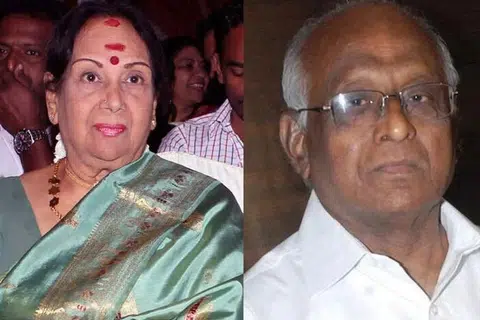 நடிகை எம்என் ராஜம், இயக்குநர் எஸ்பி முத்துராமன்.