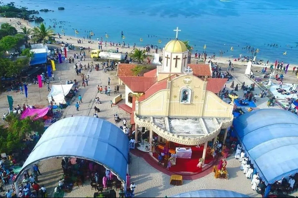 கச்சத்தீவிலுள்ள புனித அந்தோணியார் கோயில்.