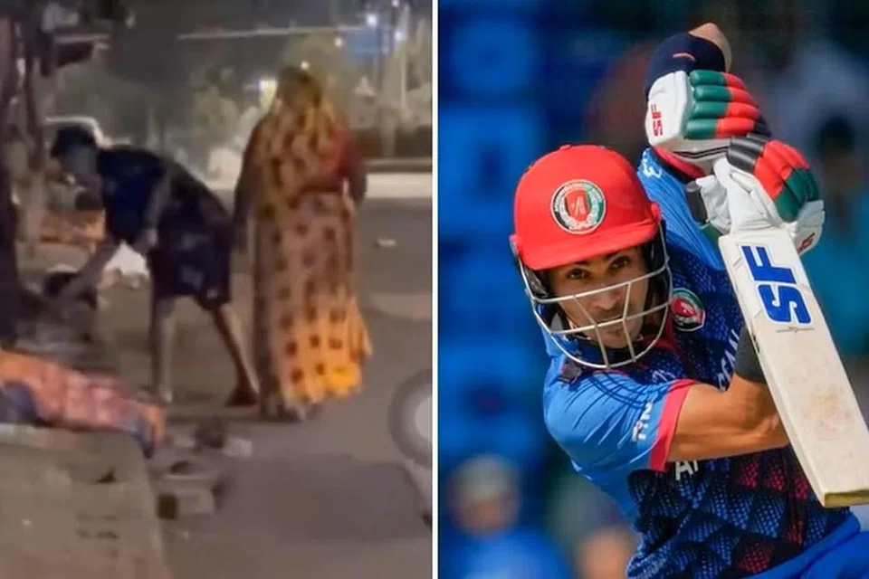 நடைபாதையில் உறங்கியவர்களுக்கு அருகில் பணத்தை வைத்துவிட்டுச் சென்றார் ரகுமானுல்லா குர்பாஸ்.