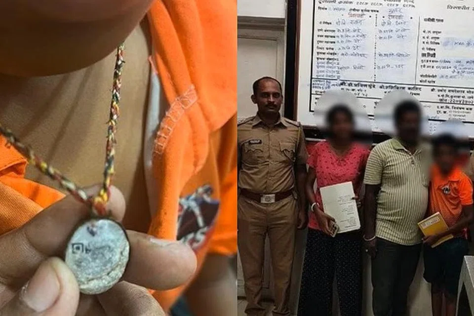 மனநலம் பாதிக்கப்பட்ட சிறுவன் அணிந்திருந்த கழுத்தணியில் கோக்கப்பட்டிருந்த பதக்கத்தில் இடம்பெற்றிருந்த கியூஆர் குறியீடு, காவல்துறையினர் அச்சிறுவனை அவனுடைய பெற்றோருடன் சேர்த்துவைக்க உதவியது.