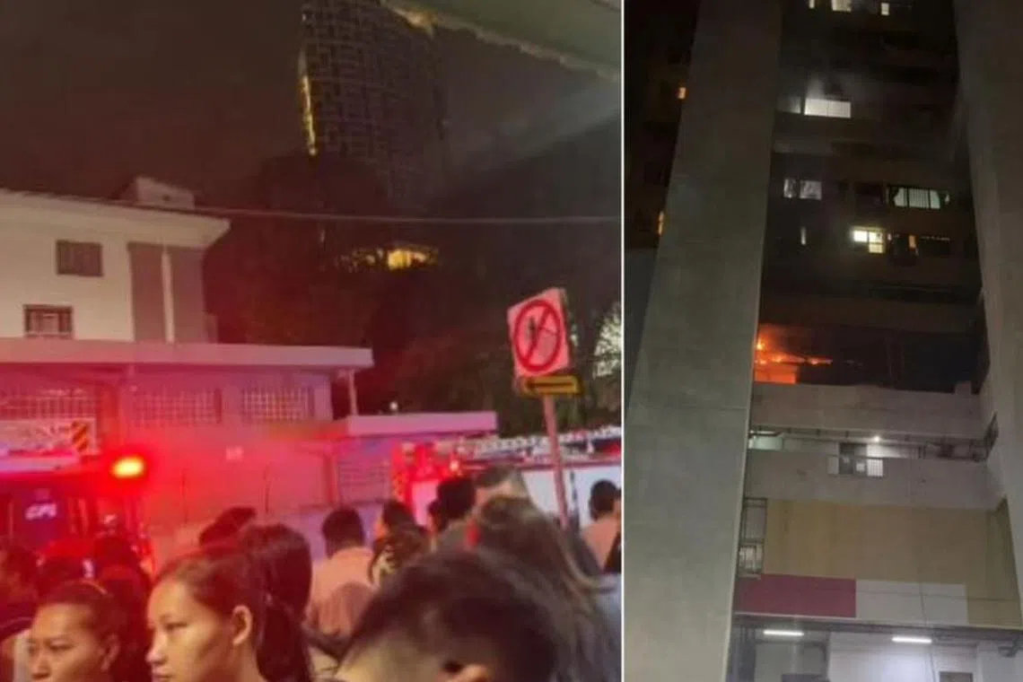 ‘பீப்பில்ஸ் பார்க் காம்பிளக்ஸ்’ தீ: அறுவர் மருத்துவமனையில்