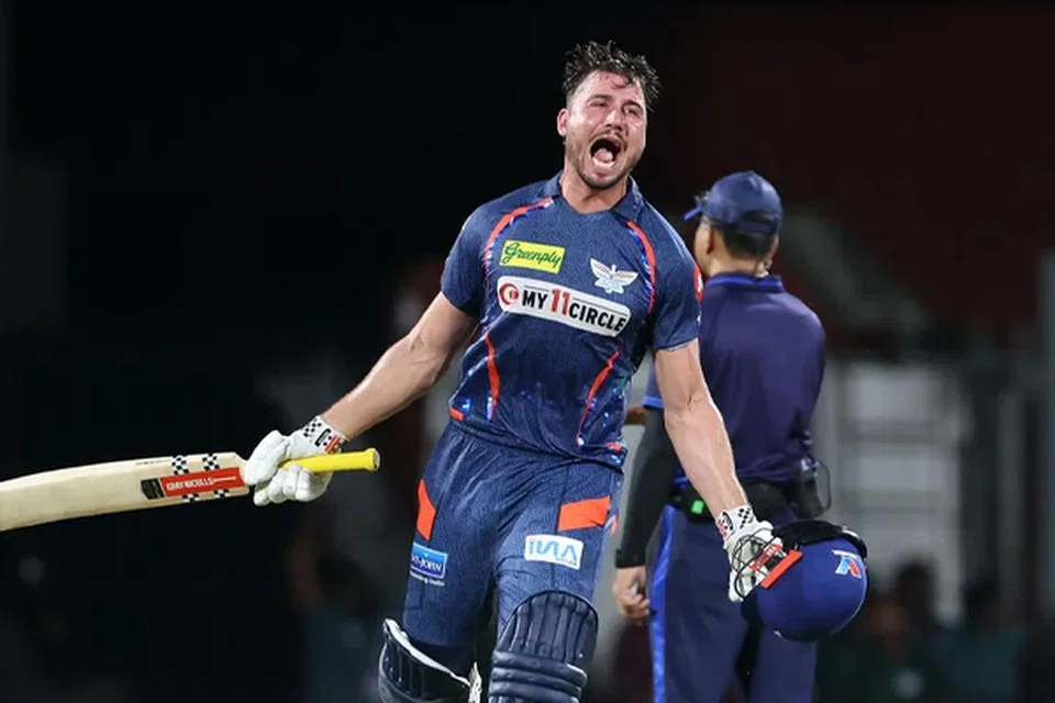 லக்னவ் அணியின் மார்கஸ் ஸ்டோய்னிஸ். சென்னை சூப்பர் கிங்சுக்கு எதிரான போட்டியில் லக்னவ் சூப்பர் ஜெயண்ட்ஸ் வெற்றி பெற்றது.