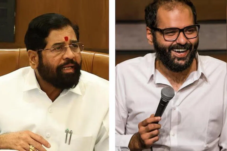 துணை முதல்வர் ஏக்நாத் ஷிண்டே, நகைச்சுவைக் கலைஞர் குணால் கம்ரா.
