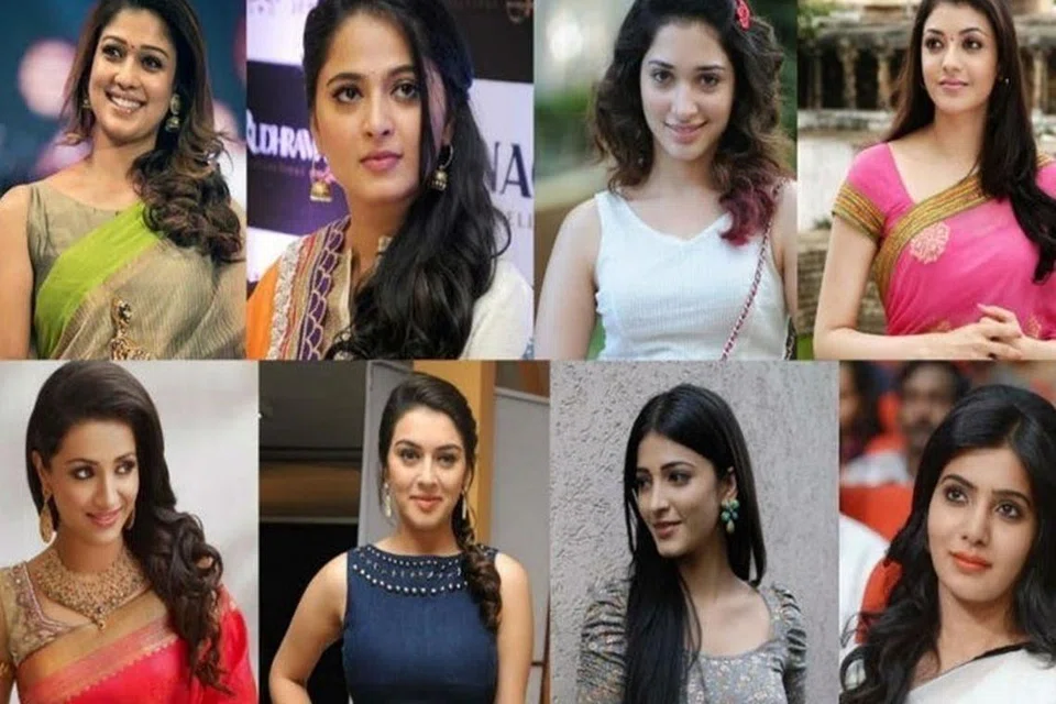 (இடமிருந்து) நடிகைகள் நயன்தாரா, அனுஷ்கா, தமன்னா, காஜல் அகர்வால், ஹன்சிகா, ஷ்ருதிஹாசன், சமந்தா.